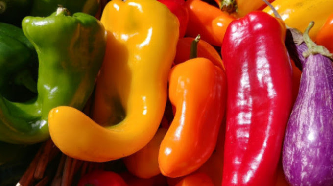 peppers and eggplant